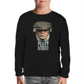 Resim Peaky Blinders - Button Siyah Çocuk Sweatshirt 