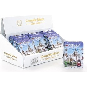Resim Taşlı İstanbul Tasarımı El Aynası İnce Alk2469a Renkli 