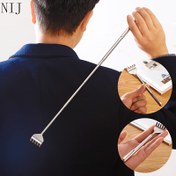 Resim Uzatılabilir Sırt Kaşıyıcı - Paslanmaz Çelik ve PVC Kaşıntı Aracı, Yaşlı Yetişkinler için Hijyenik Tasarım, Zor Ulaşılabilen Alanlar için Seyahat Dostu Bakım Yardımı, Yetişkinler için Sırt Kaşıyıcıları 