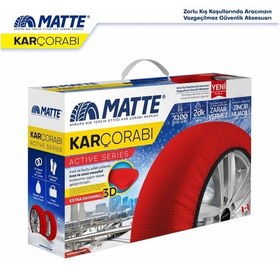 Resim Matte Active Series Oto Araba Lastik Anti Patinaj Kar Çorabı Kırmızı Xxl 3 