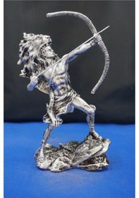 Resim Herkül Antik Yunan Kahramanı Heykeli- 27 Cm Herakles Biblo Ev Ofis Hediyelik Gümüş 