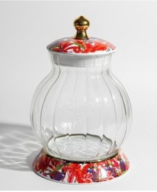 Resim Morponi Bloom Cam Kavanoz Porselen Detaylı 500 Ml 1 Adet Şeffaf 