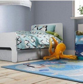 Resim Çocuk Nevresim Takımı MeridyenDukkan Açık Turkuaz Renk Penguen Temalı 150x200Cm 