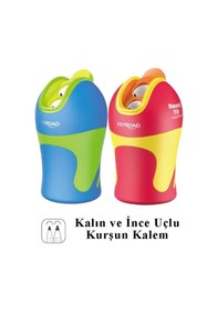 Resim Kalemtraş 2 Li 2 Adet Hazneli Jumbo Ve Standart Kalem Açacağı Plastik Kalemtıraş 2 Renk Keyroad 