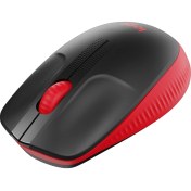 Resim Logitech M191 Büyük Boy USB Alıcılı 1000 DPI Kablosuz Mouse - Kırmızı 