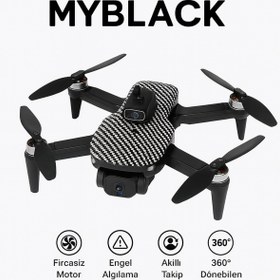 Resim MyBlack Akıllı Drone HD Kamera – Akıllı Takip Fırçasız Motor, Engel Algılama 