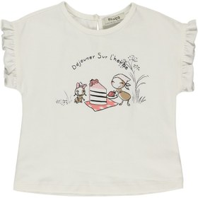 Resim Panço Kız Bebek Baskı Detaylı T-shirt 