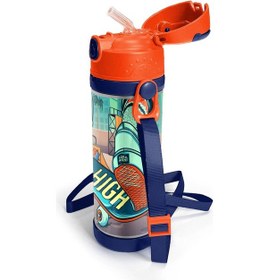 Resim Coral High Kids Civit Neon Turuncu Kaykay Desenli Pipetli Çelik Termos 500 Ml 11923 Turuncu 