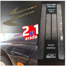 Resim Citroen C2 Kapı Eşiği Set + Çamurluk Vent Krom Görsel 