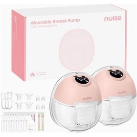 Resim Nuliie S32 Elektrikli Taşınabilir Göğüs Pompası 2'li Set Eller Serbest ve Sessiz Tasarım Pembe 