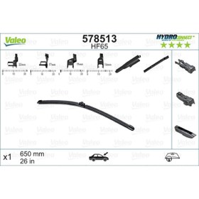 Resim Valeo SİLECEK SÜPÜRGESİ ÖN 65cm X1 MUZ TİPİ HydroConnect ÇOKLU BAĞLANTILI ÜNİVERSAL HF65 DRSTR 