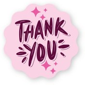 Resim AMBALAJ PAZARI Sticker 4 - Thank You 4x4 cm - 66 Adet 