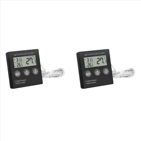 Resim Lillian 2x Dijital Buzdolabı Termometresi Sıcaklık Alarmı LCD Ekranlı Buzdolabı Dondurucu (Yurt Dışından) 