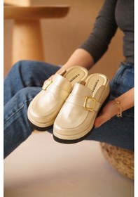 Resim Kadın Dolgu Topuk Tokalı Comfort Terlik Libby 001 