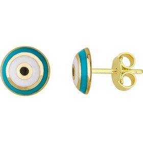 Resim 14 Ayar Nazar Boncuğu Altın Küpe 1,20 Gr-6301 