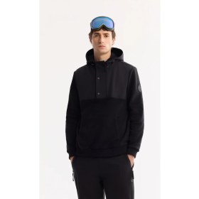 Resim AVVA Erkek Siyah Kapüşonlu Soft Touch Polar Regular Fit Sweatshirt A52Y1268 