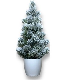 Resim Yapay Çiçekçiniz Kar Desenli Yılbaşı Çam Ağacı 42 Cm 