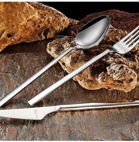 Resim Aryıldız Vogue Çatal Kaşık Bıçak Set 84 Parça Gümüş 