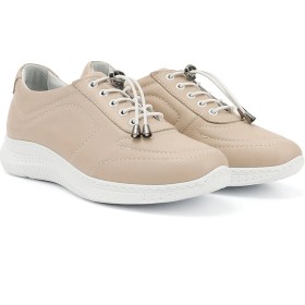 Resim Gönderi R Kadın Bej Bağcıklı Dolgu Taban Hakiki Deri Sneaker Ddza80742320 Bej 