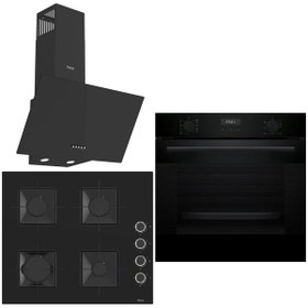 Resim Bosch&ferre HUA717BA0T-SS205-D086 Black City Ankastre Set 