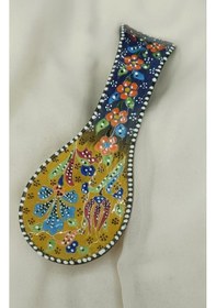 Resim Kaşıklık 1 Adet Çini El İşi Seramik Kaşıklık Tezgah Üstü Kepçe Altı 18202 Çok Renkli 