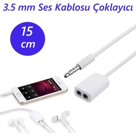 Resim Mavi Ay Bilişim 3.5mm Ses Kablosu Çoklayıcı M/2f - 15 cm 