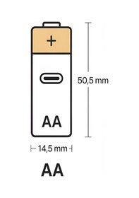 Resim Type-c Şarjlı 2800mwh 1.5v Şarj Edilebilir 2 Li Aa5 Kalın Pil - Lityum Iyon Batarya 