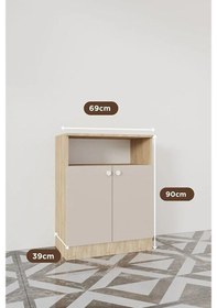 Resim Evora Modül 6 Modern Portmanto Ayakkabılık Vestiyer Vizon - Lefkas Vizon 