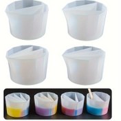 Resim 1 adet Reçine Bölünmüş Kupası Silikon Porsiyon Kupası Silikon Bölünmüş Kupalar Reçine Renk Karıştırma Kupası DIY Mum Yapımı Kalıpları Reçine El Sanatları 