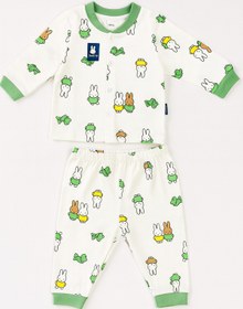 Resim Uğur bebe %100 pamuk (6ay_5-6 yaş)Bebek Pijama Takımı - Önden Çıtçıtlı, yeşil Detaylı,Rahat Uyku Kıyafeti 