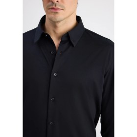 Resim D'S Damat Ds Damat Slim Fit Siyah Örme Gömlek 6HF02G801281M 