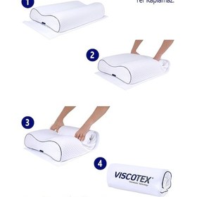 Resim Viscotex Çift Bombeli Ortopedik Yastık 60x40x14/12cm, Beyaz 