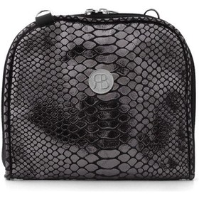 Resim Siyah Antrasit Desenli Çift Ebat Portatif Alışveriş Çantası Çok Renkli 