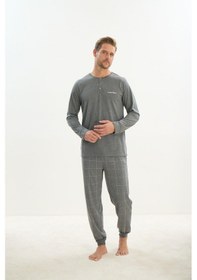 Resim Sevim Erkek Uzun Kol Gri Melanj Pijama Takım C4t2n5o9 001 