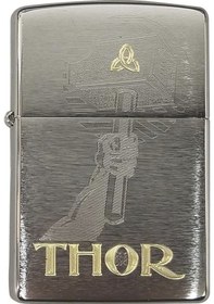 Resim Zippo Brush Finish Chrome Mythological Thors Hammer Mjonlir Design Çakmak - 49007-00063-MODEL05 