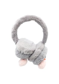 Resim Gri Ördek Peluş Tüylü Soğuktan Koruyucu Kışlık Kulaklık 