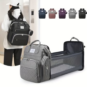 Resim Büyük Kapasiteli Şık Anne Çantası - Çok Fonksiyonlu Bebek Bezi ve Puset Çantası, Ayarlanabilir Askı, Fermuar Kapatma, Polyester Astar, Elde Yıkanabilir, Açık Gri, Anne Çantası | Şık Anne Çantası | Fermuarlı Çanta 