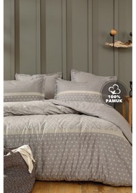 Resim Yataş Bedding Amora Çift Kişilik Ranforce Nevresim Takımı - Gri 