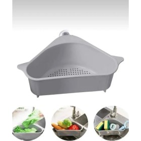 Resim Lavabo Içi Üçgen Filtre Sepeti Sebze Meyve Mutfak Süzgeci Çay Süzgeci Vantuzlu Lavabo Süzgeç 