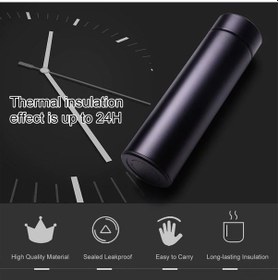 Resim Pazly 24 Saat Isı Tutan 500ml Ergonomik Paslanmaz Çelik Termos Şişe - Beyaz/siyah/mavi/pembe 