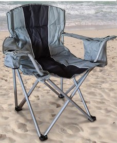 Resim Xxl Kalın Profil Geniş Kamp Sandalyesi Buzluklu 130kg Ha018 Gri - Siyah 