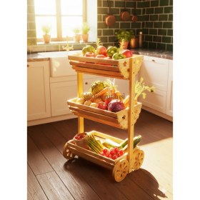 Resim Ahşap Sebzelik Meyvelik Şipitrend MODEL:SPT101 