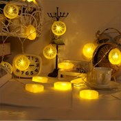 Resim 10 Adet LED Limon Dilimi Şeklinde Işık Zinciri (Piller Dahil Değildir) 