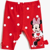 Resim Kız Bebek Minnie Mouse Tayt Pamuklu Lisanslı Fiyon Detaylı 