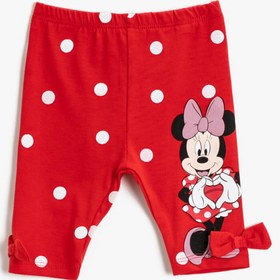 Resim Kız Bebek Minnie Mouse Tayt Pamuklu Lisanslı Fiyon Detaylı 