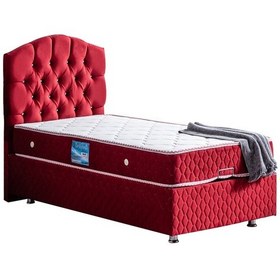 Resim Setaymobilya Baza, Zümrüt Bordo Tek Kişilik Baza + Başlık + Orthosoft Yatak 