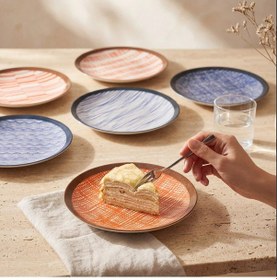 Resim Güral Porselen Atina 6 Parça Pasta Tabağı Seti 6886 Çok Renkli 