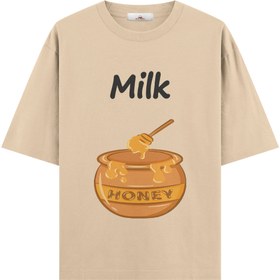 Resim Milk Honey - Hamile Oversize Tshirt - Bej / S / Oversize 