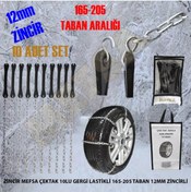 Resim Genel Markalar Zincir Çektak 10 Lu Gergi Lastikli 12 Mm Zincirli 165 - 205 Taban Aralığı (BEZ ÇANTALI) 