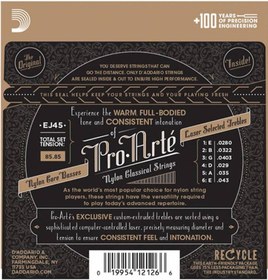 Resim D'Addario EJ45-3D Pro-Arte Nylon Normal Tension Klasik Gitar Teli (3'lü Paket) 